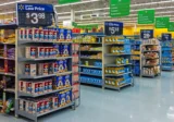 Endcap displays with breakfast cereals and cooking oil at a Walmart store in Wallkill, NY