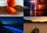 Collage of real natural phenomena