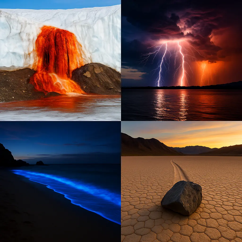 Collage of real natural phenomena