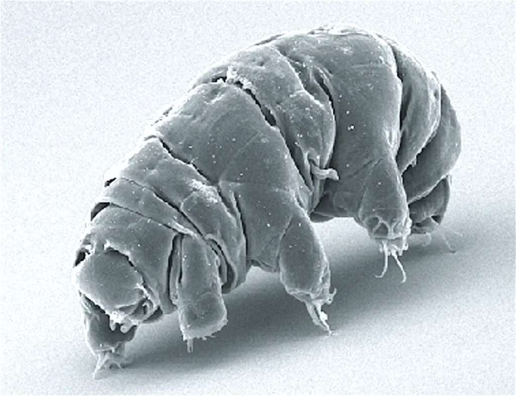 SEM image of Milnesium tardigradum (tardigrade) in active state.