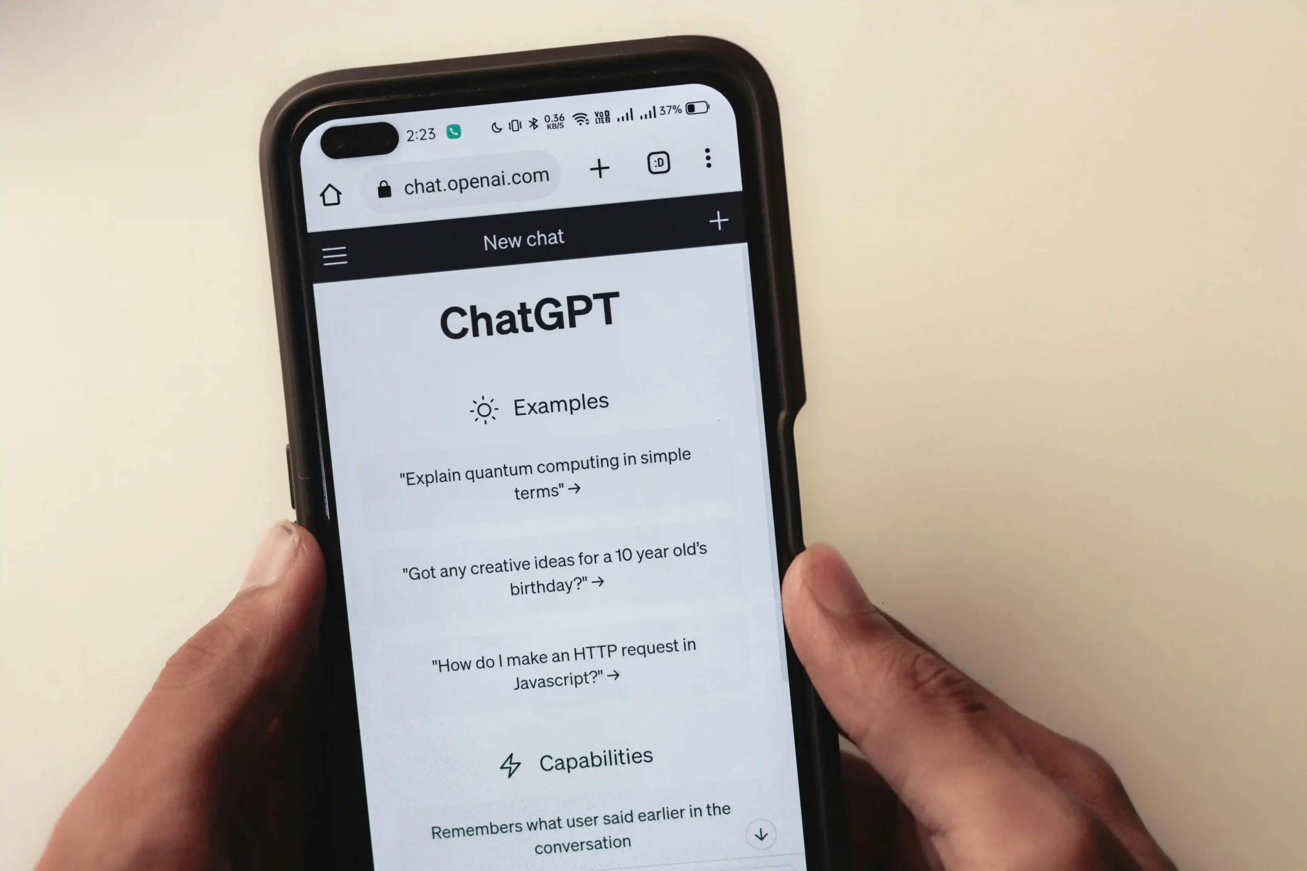 ChatGPT Atlas browser interface on smartphone screen