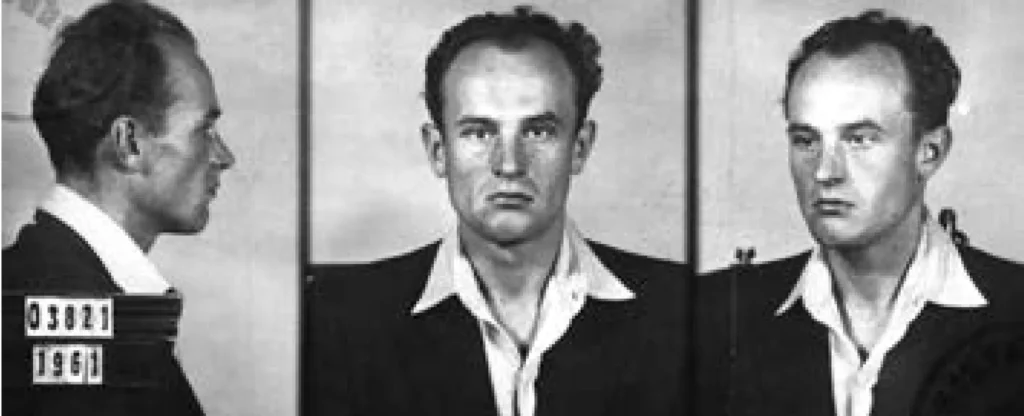 Police mugshots of Karel Novák taken after his arrest in 1961