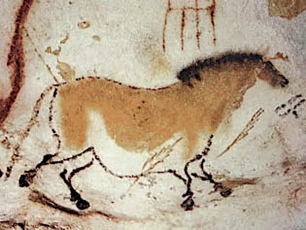 Prehistoric horse cave painting